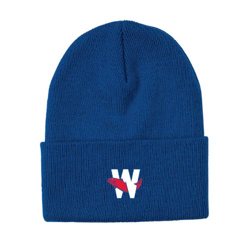 Knit Toque with Embroidery (Royal Blue)