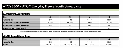 Adult/Youth ATC Everyday Fleece Sweatpants (Black 2800)