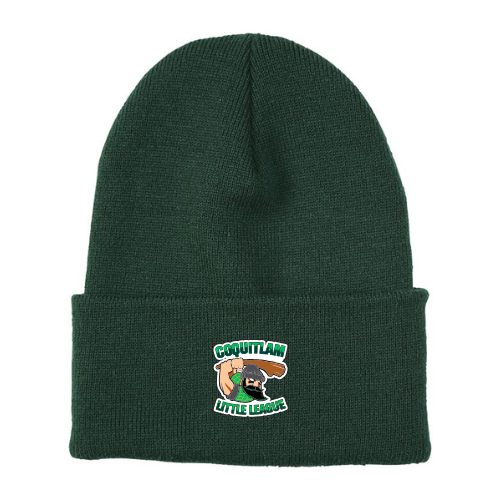 Knit Toque with Embroidery (Dark Green)