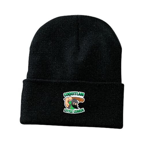 Knit Toque with Embroidery (Black)