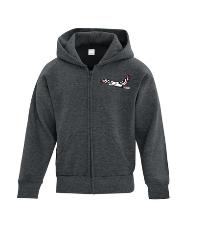 Youth Zip-Up Dark Grey (with embroidery on left chest)