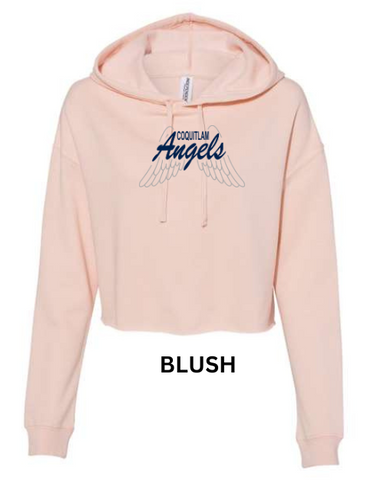 ANGELS OR CHARGERS Ladies Cropped Lightweight Hoodie TIE-DYE/BLUSH/BONE- (AFX64CRP)