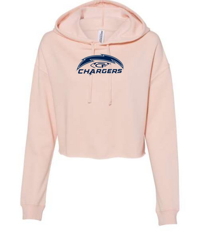 ANGELS OR CHARGERS Ladies Cropped Lightweight Hoodie TIE-DYE/BLUSH/BONE- (AFX64CRP)