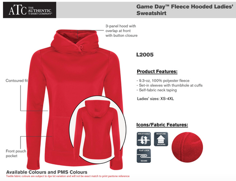 PDP - Adult/Youth/Ladies - Coal Grey ATC Dry Fit Performance Hoodie