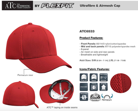 "NEW BLACKOUT" ATC/Flexfit Airmesh Hat - (Black 6533)