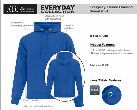 ATC Cotton Fleece Hooded Sweatshirt - (Athletic Heather ATCF2500)