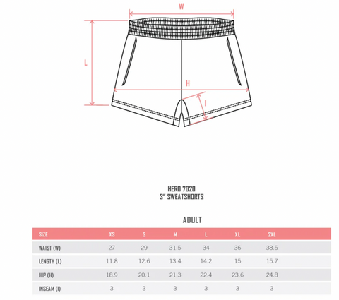 *SPECIAL ITEM* 3" Shorts with Embroidery (Part of Scuba Neck Set)