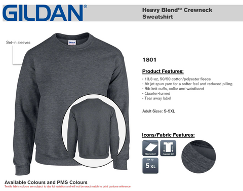 WHITE Gildan Adult Crewneck (1801)