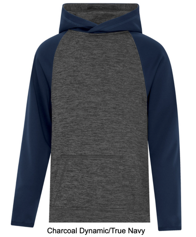 Adult/Youth Dynamic Heather Fleece Performance Hoodie - (Navy/Grey Two-Toned F2047)