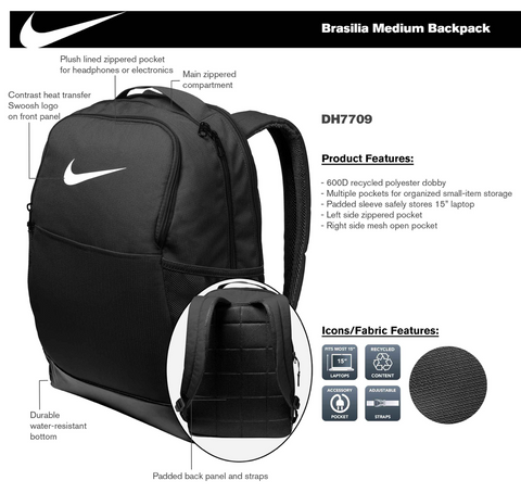 NIKE BRASILIA BACKPACK - EMBROIDERY