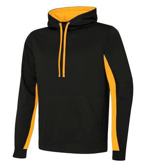 Black/Yellow Dry Fit Hoodie with Embroidery