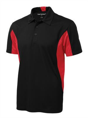 Custom Embroidered Black/Red Performance Golf Shirt