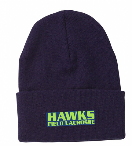 Navy Blue Knit Toque - Embroidery