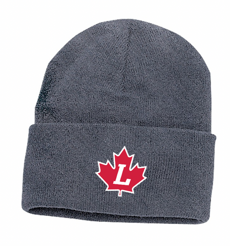 Grey Knit Toque - Embroidery