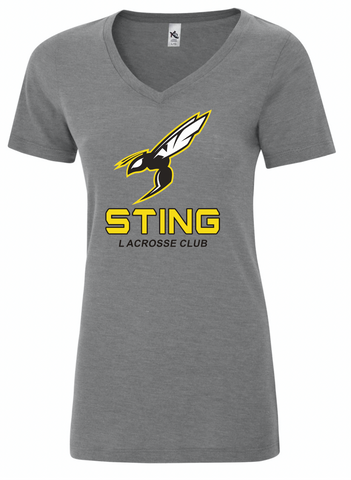 Sting Koi Triblend V-Neck Ladies T Shirt - Screen Print