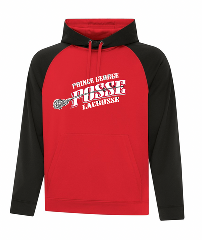2 Toned ATC Dry Fit Performance Hoodie with Screen Print (Red/Black)