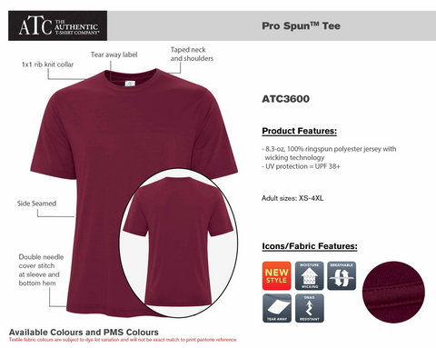 ATC Pro Spun T-Shirt - Screen Printing - White