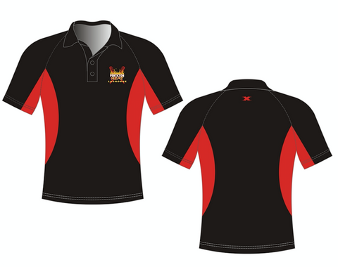 Custom Embroidered Black/Red Performance Golf Shirt