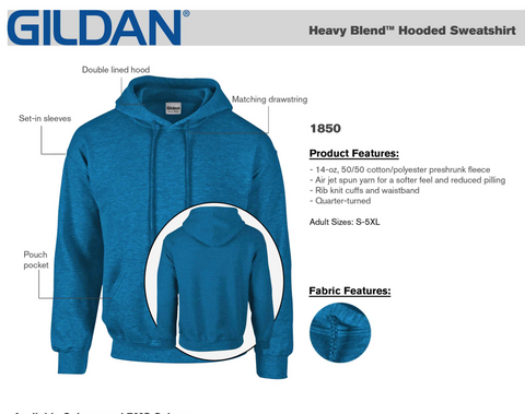 Gildan Cotton Hoodie - Embroidered Logo Left Chest