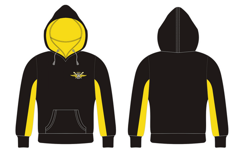 Black/Yellow Dry Fit Hoodie with Embroidery