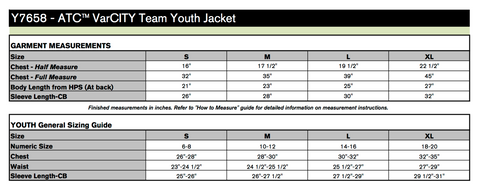 ATC Youth Varsity Team Jacket With Left Chest Embroidery