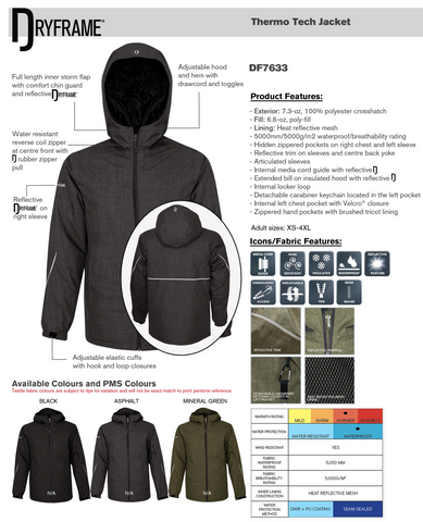 Copy of Dry Frame Thermo Tech Jacket - with embroidery