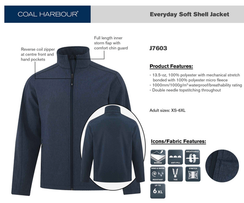Coal Harbour Soft Shell Jacket - With Embroidery