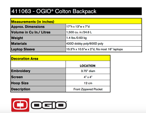 Ogio Backpack - With Embroidery