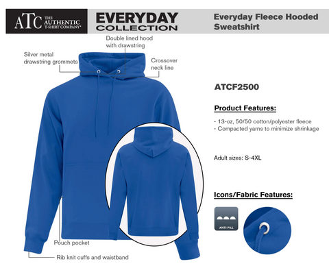 ATC Cotton Fleece Hooded Sweatshirt - Blue