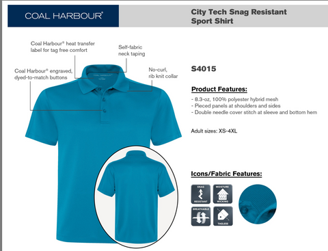 Coal Harbour City Tech Sport Shirt - Left Chest Embroidery