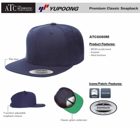 Navy - YUPOONG Premium Classic Snap Back