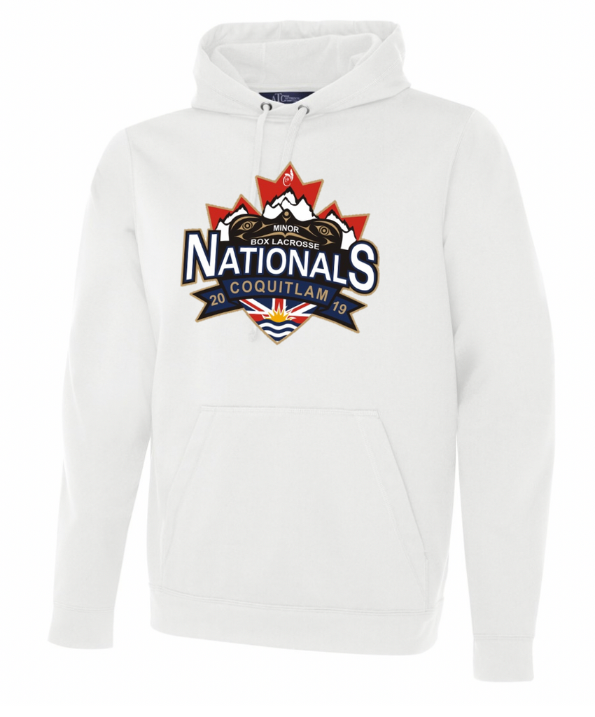 White ATC Dry Fit Performance Hoodie With Screen Print