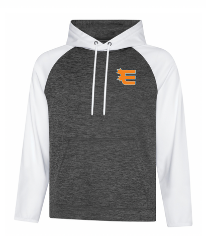 Dynamic Heather Fleece Performance Hoodie - Embroidery - White Arms