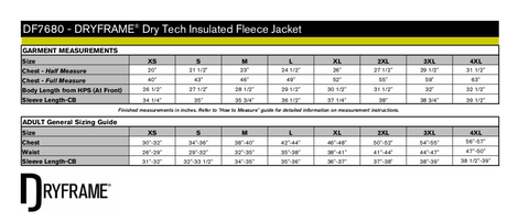 Adult/Ladies Dry Frame - Dry Tech Insulated Fleece Jacket (Black DF7680)