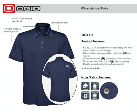 Ogio Microstrip Polo Shirt - Screened