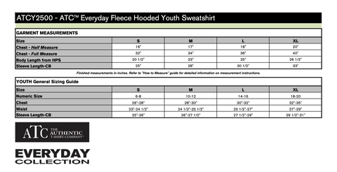 ATC Cotton Fleece Hooded Sweatshirt (ADULT OR YOUTH)