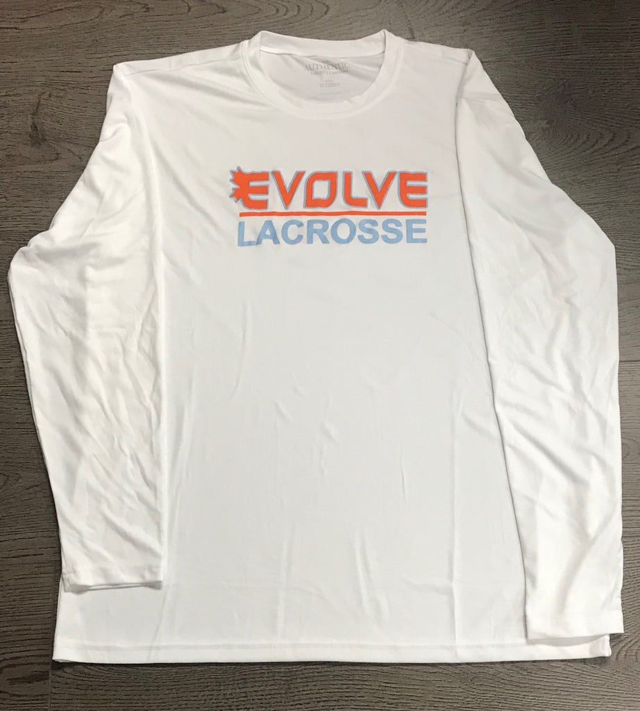 White ATC Dry Fit Long Sleeve - Screen Print