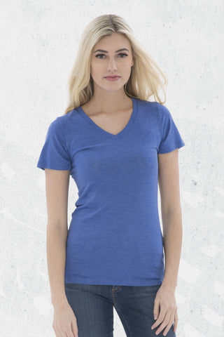 Koi Triblend V-Neck Ladies T Shirt - Screen Print